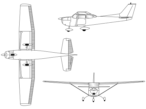 Dreiseitenansicht Cessna 172